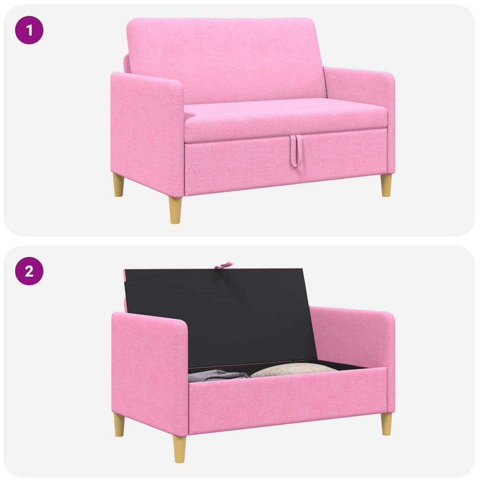 Sofa cu Spațiu de Depozitare Roz 122 x 78 x 87 cm Poliester - WALTI WALTI