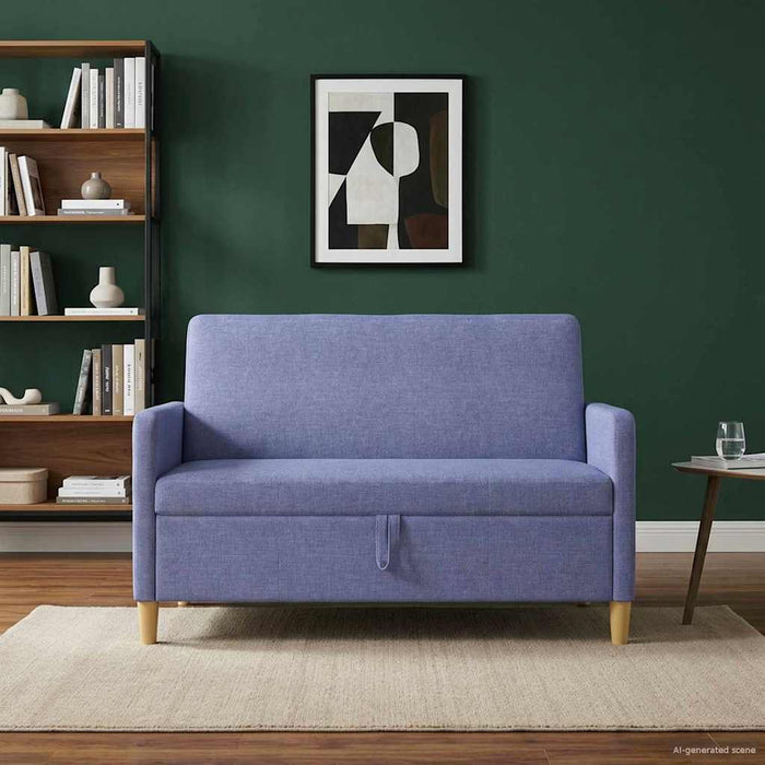 Sofa cu Spațiu de Depozitare Albastru Jeans 122 x 78 x 87 cm - WALTI WALTI