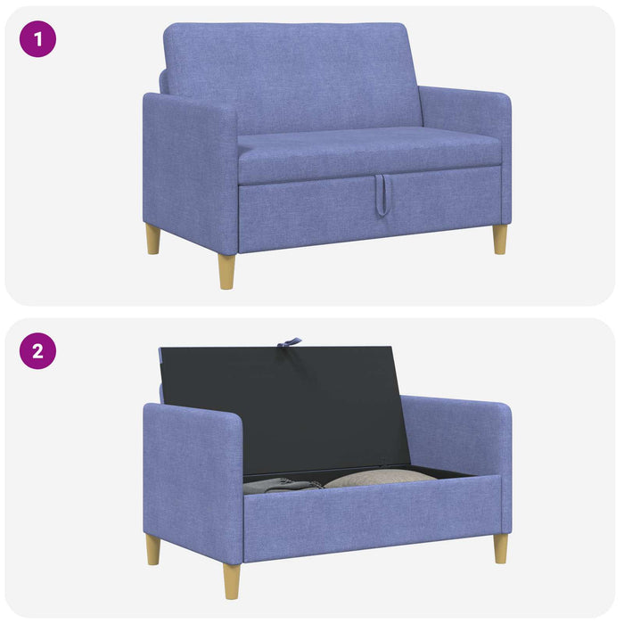 Sofa cu Spațiu de Depozitare Albastru Jeans 122 x 78 x 87 cm - WALTI WALTI