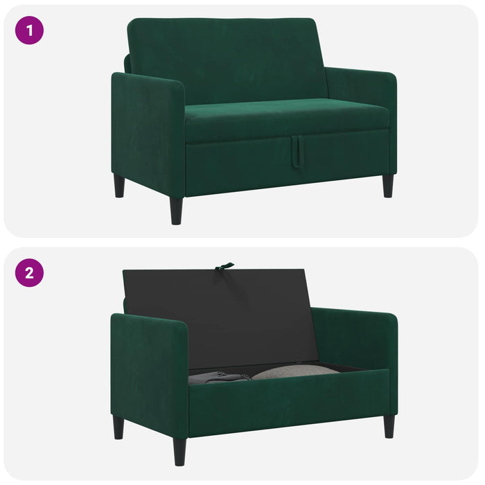 Sofa cu Spațiu de Depozitare Verde închis 122 x 78 x 87 cm - WALTI WALTI