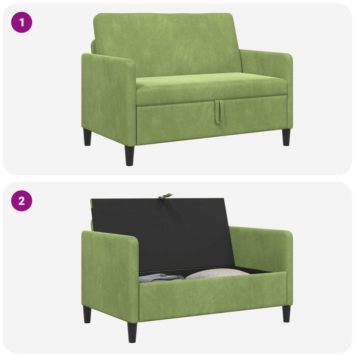 Sofa cu Spațiu de Depozitare Verde deschis 122 x 78 x 87 cm - WALTI WALTI