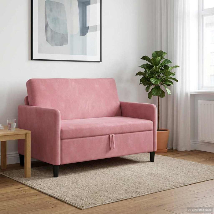 Sofa cu Spațiu de Depozitare Roz 122 x 78 x 87 cm Poliester - WALTI WALTI