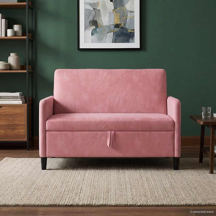 Sofa cu Spațiu de Depozitare Roz 122 x 78 x 87 cm Poliester - WALTI WALTI