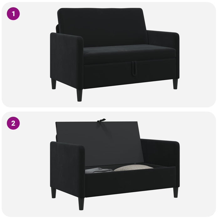 Sofa cu Spațiu de Depozitare Negru 122 x 78 x 87 cm Poliester - WALTI WALTI