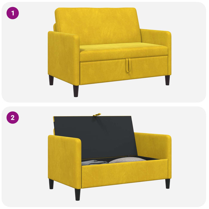 Sofa cu Spațiu de Depozitare Galben 122 x 78 x 87 cm Poliester - WALTI WALTI