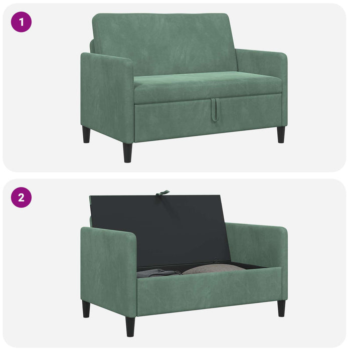 Sofa cu Spațiu de Depozitare Verde Mării 122 x 78 x 87 cm WALTI