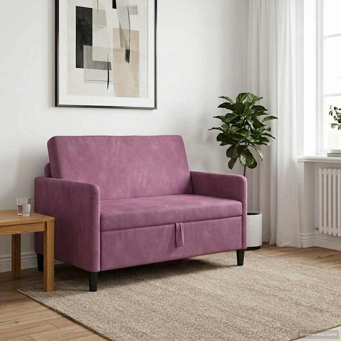 Sofa cu Spațiu de Depozitare Violet 122 x 78 x 87 cm Poliester - WALTI WALTI