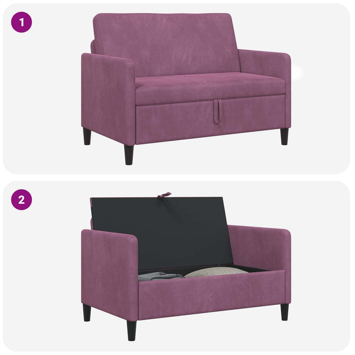 Sofa cu Spațiu de Depozitare Violet 122 x 78 x 87 cm Poliester - WALTI WALTI