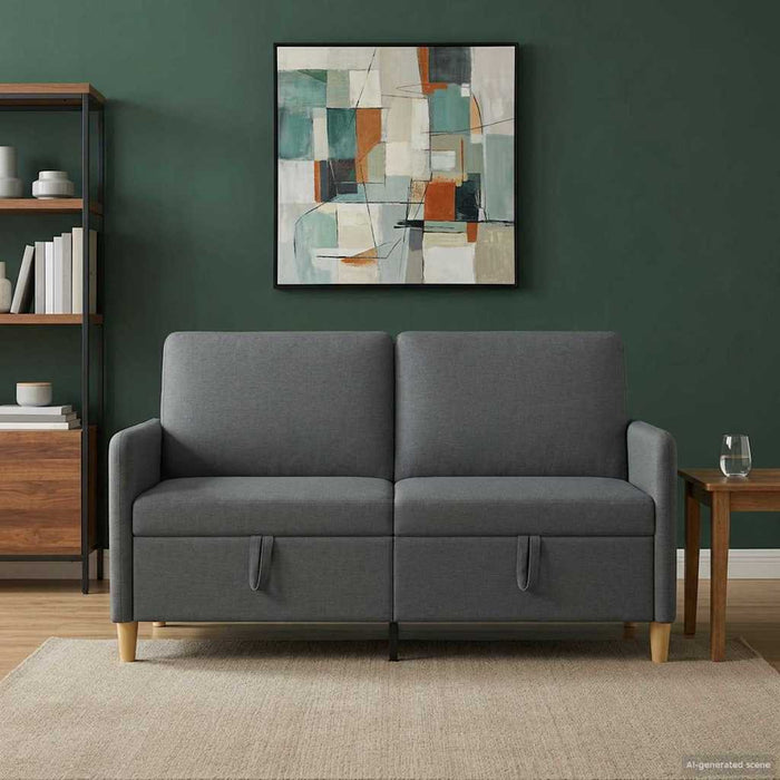 Sofa cu Spațiu de Depozitare Gri închis 152 x 78 x 87 cm - WALTI WALTI