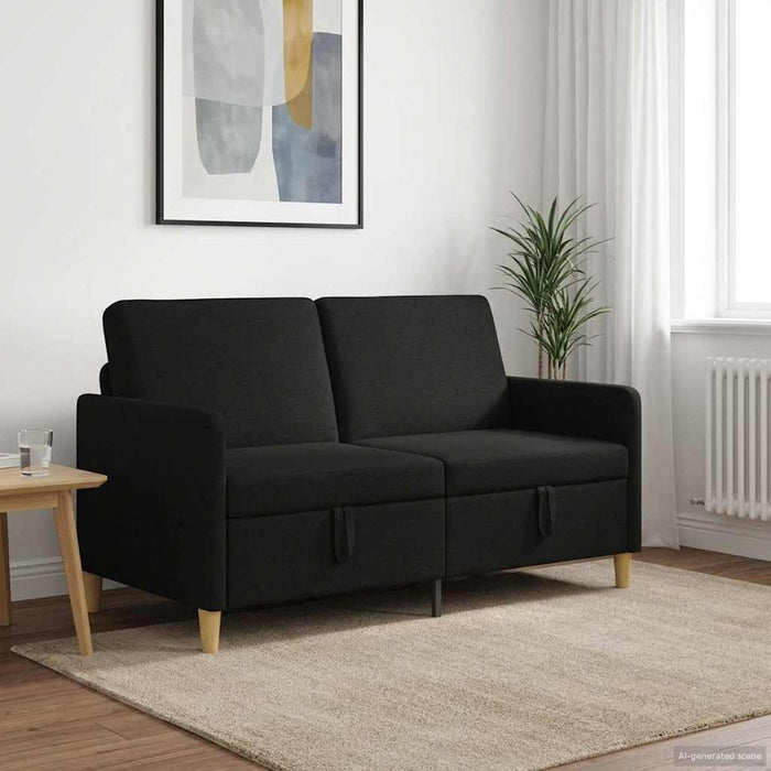 Sofa cu Spațiu de Depozitare Negru 152 x 78 x 87 cm Poliester - WALTI WALTI
