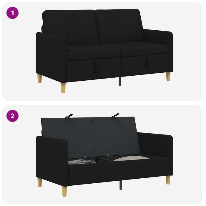 Sofa cu Spațiu de Depozitare Negru 152 x 78 x 87 cm Poliester - WALTI WALTI