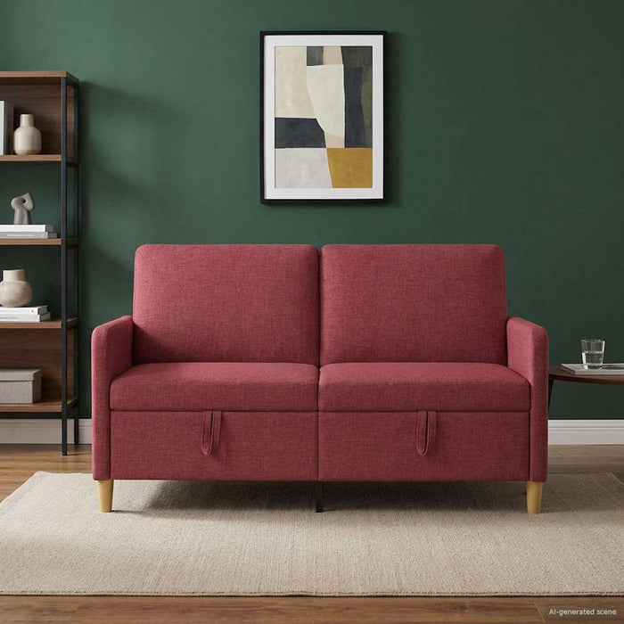 Sofa cu Spațiu de Depozitare Roșu Vin 152 x 78 x 87 cm - WALTI WALTI