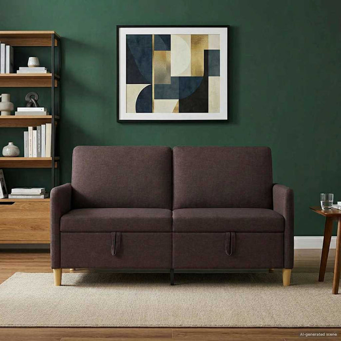 Sofa cu Spațiu de Depozitare Maro închis 152 x 78 x 87 cm - WALTI WALTI