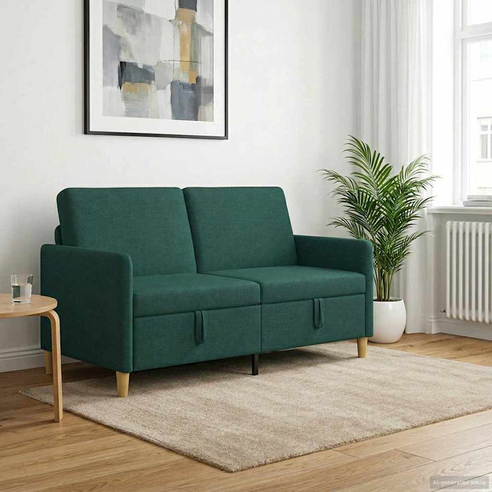 Sofa cu Spațiu de Depozitare Verde închis 152 x 78 x 87 cm - WALTI WALTI