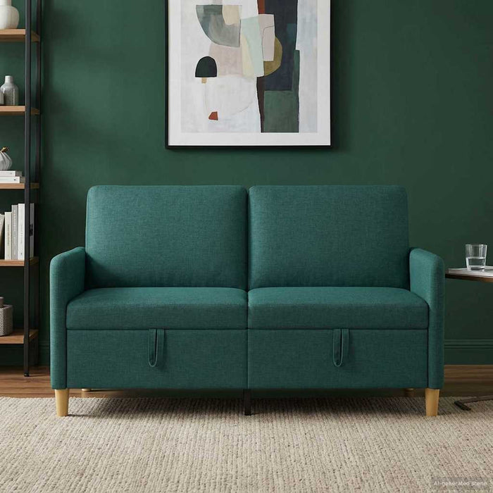 Sofa cu Spațiu de Depozitare Verde închis 152 x 78 x 87 cm - WALTI WALTI