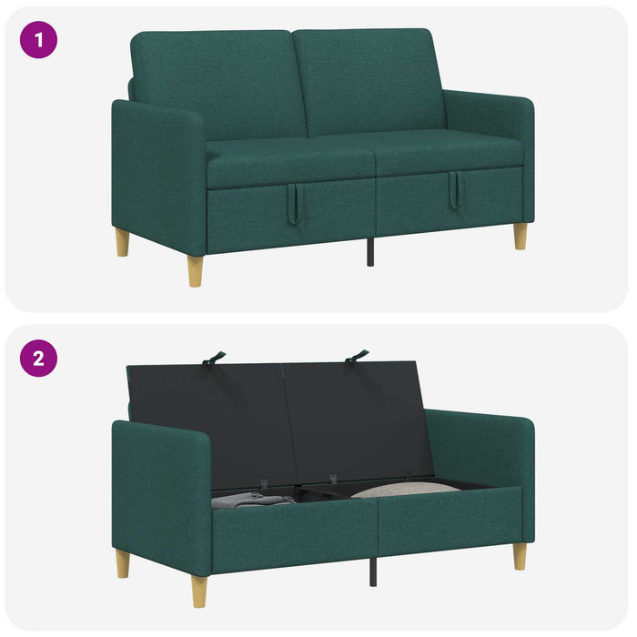 Sofa cu Spațiu de Depozitare Verde închis 152 x 78 x 87 cm - WALTI WALTI