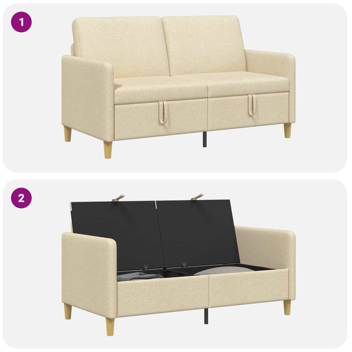 Sofa cu Spațiu de Depozitare Crem 152 x 78 x 87 cm Poliester - WALTI WALTI