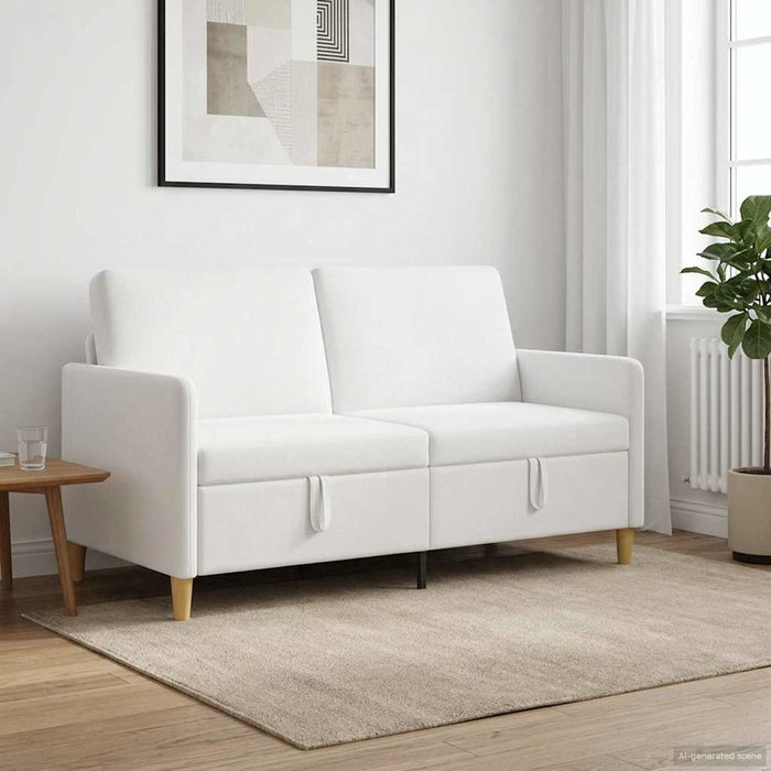 Sofa cu Spațiu de Depozitare Alb 152 x 78 x 87 cm Poliester - WALTI WALTI