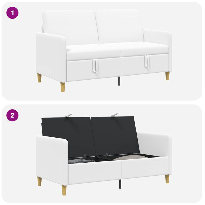 Sofa cu Spațiu de Depozitare Alb 152 x 78 x 87 cm Poliester - WALTI WALTI