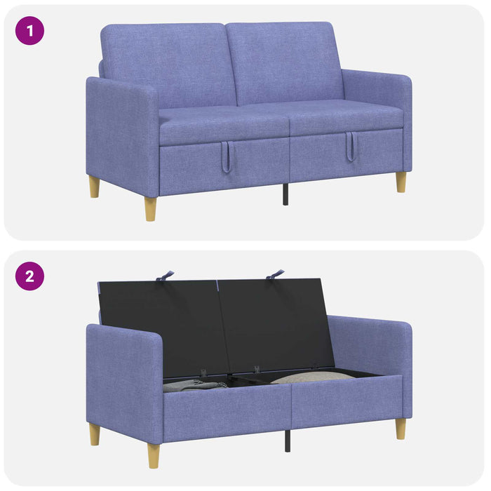 Sofa cu Spațiu de Depozitare Albastru Jeans 152 x 78 x 87 cm - WALTI WALTI