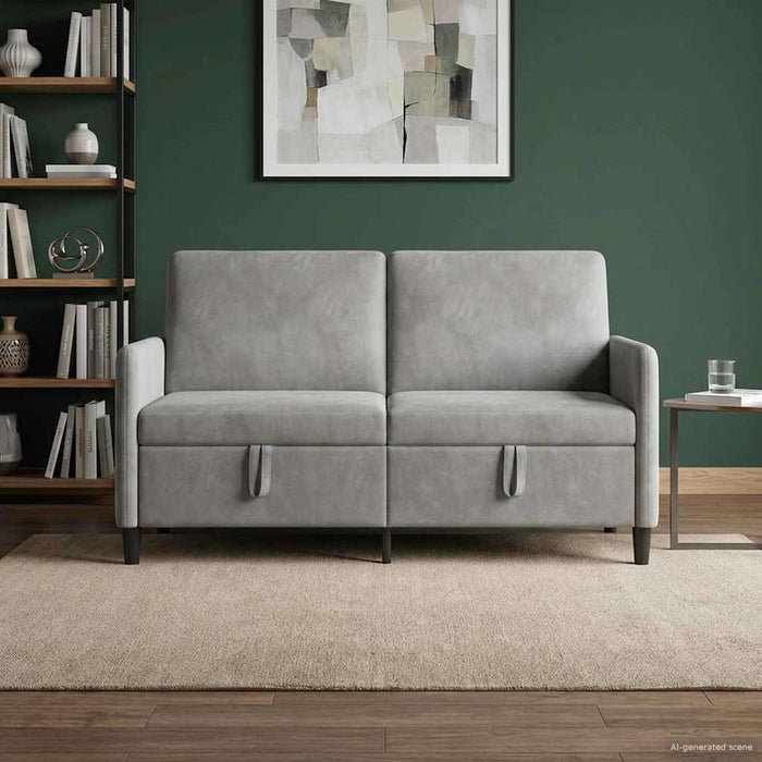 Sofa cu Spațiu de Depozitare Gri deschis 152 x 78 x 87 cm - WALTI WALTI