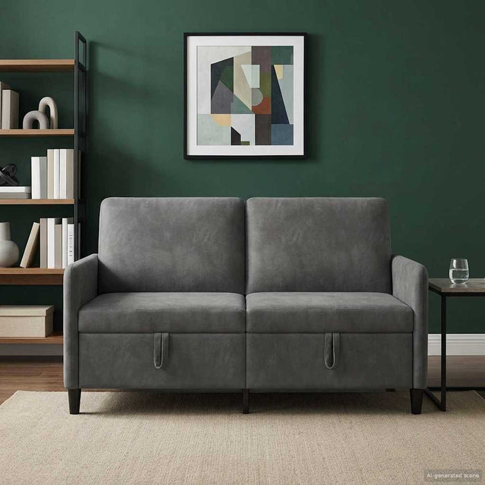 Sofa cu Spațiu de Depozitare Gri închis 152 x 78 x 87 cm - WALTI WALTI
