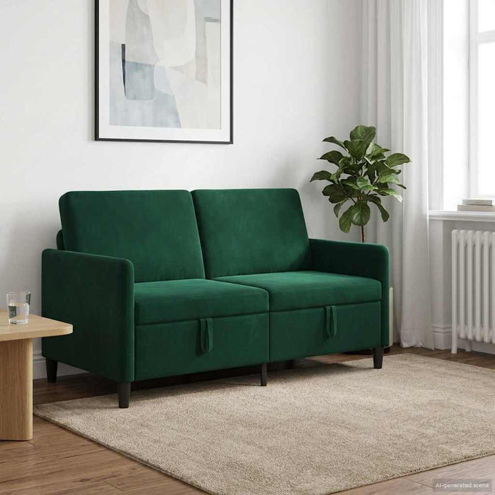 Sofa cu Spațiu de Depozitare Verde închis 152 x 78 x 87 cm - WALTI WALTI