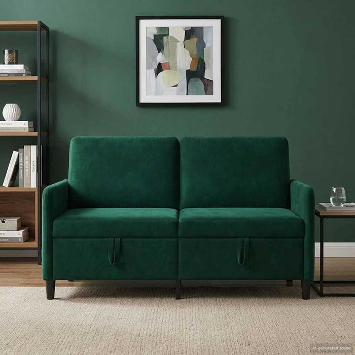 Sofa cu Spațiu de Depozitare Verde închis 152 x 78 x 87 cm - WALTI WALTI