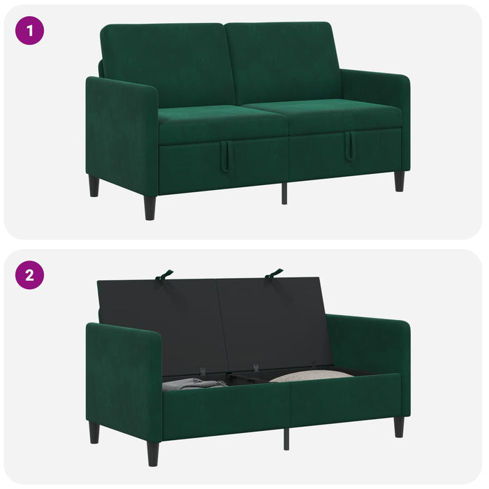 Sofa cu Spațiu de Depozitare Verde închis 152 x 78 x 87 cm - WALTI WALTI