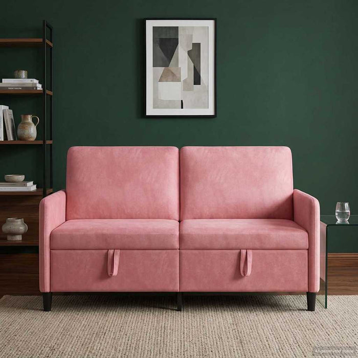 Sofa cu Spațiu de Depozitare Roz 152 x 78 x 87 cm Poliester - WALTI WALTI