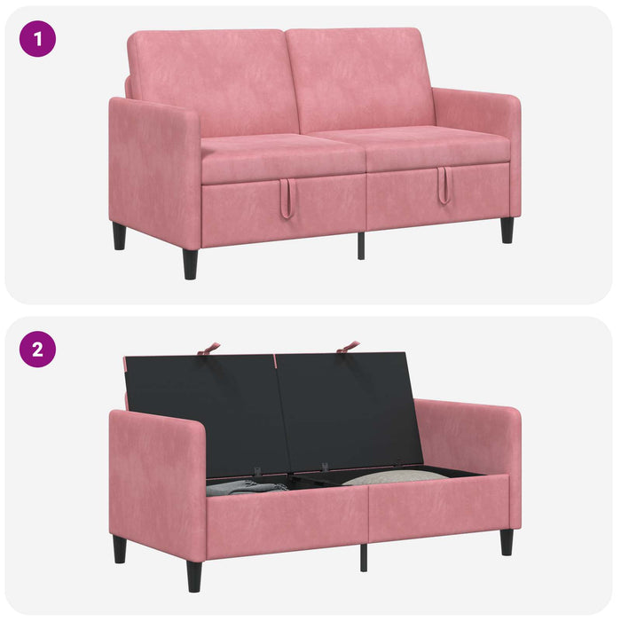 Sofa cu Spațiu de Depozitare Roz 152 x 78 x 87 cm Poliester - WALTI WALTI
