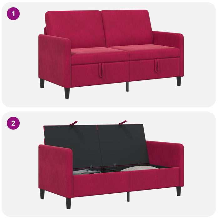 Sofa cu Spațiu de Depozitare Roșu Vin 152 x 78 x 87 cm - WALTI WALTI
