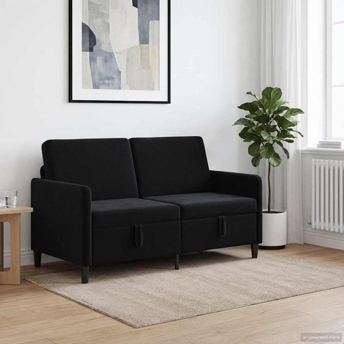 Sofa cu Spațiu de Depozitare Negru 152 x 78 x 87 cm Poliester - WALTI WALTI