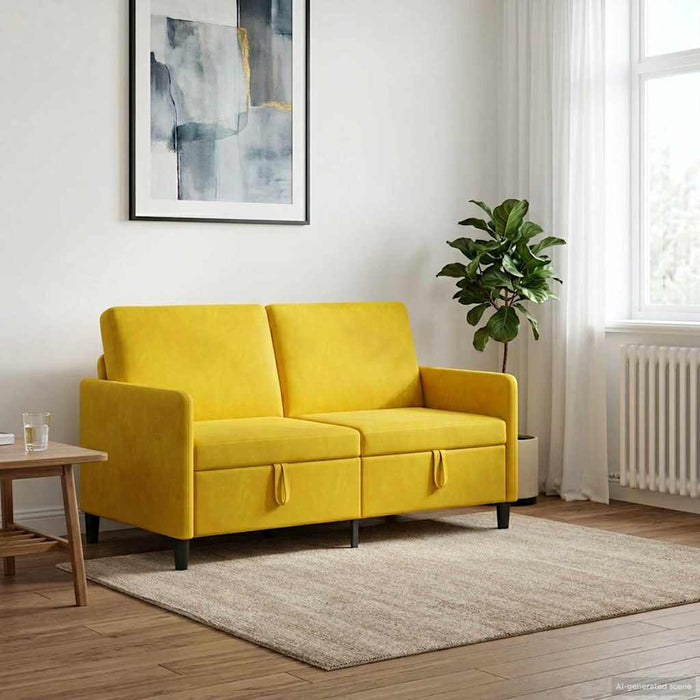 Sofa cu Spațiu de Depozitare Galben 152 x 78 x 87 cm Poliester - WALTI WALTI