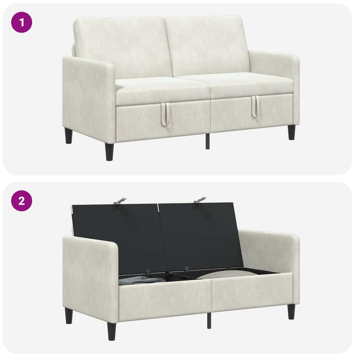 Sofa cu Spațiu de Depozitare Crem 152 x 78 x 87 cm Poliester - WALTI WALTI
