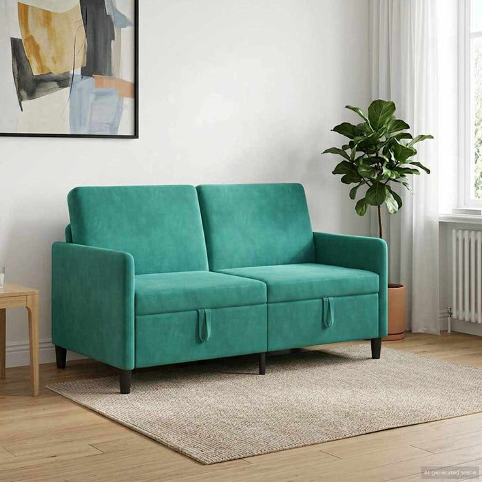 Sofa cu Spațiu de Depozitare Turcoaz 152 x 78 x 87 cm Poliester - WALTI WALTI