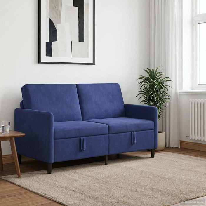 Sofa cu Spațiu de Depozitare Albastru Poliție 152 x 78 x 87 cm WALTI