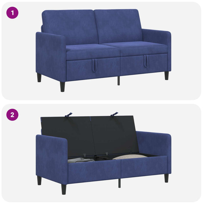 Sofa cu Spațiu de Depozitare Albastru Poliție 152 x 78 x 87 cm WALTI
