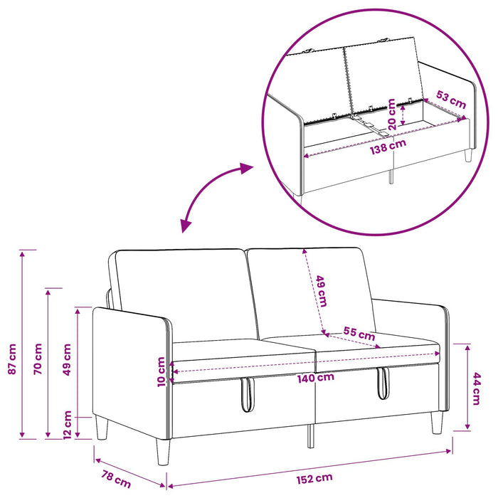 Sofa cu Spațiu de Depozitare Albastru Poliție 152 x 78 x 87 cm WALTI