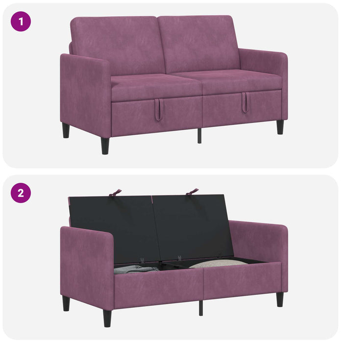 Sofa cu Spațiu de Depozitare Violet 152 x 78 x 87 cm Poliester - WALTI WALTI