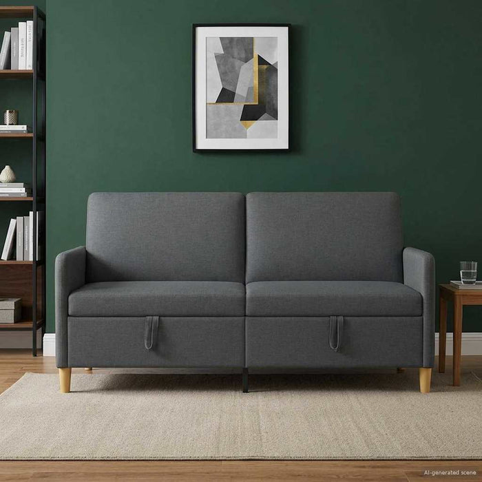 Sofa cu Spațiu de Depozitare Gri închis 172 x 78 x 87 cm - WALTI WALTI