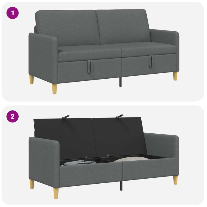 Sofa cu Spațiu de Depozitare Gri închis 172 x 78 x 87 cm - WALTI WALTI