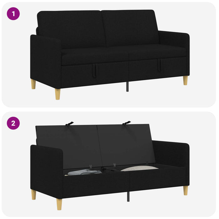 Sofa cu Spațiu de Depozitare Negru 172 x 78 x 87 cm Poliester - WALTI WALTI