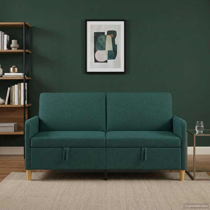 Sofa cu Spațiu de Depozitare Verde închis 172 x 78 x 87 cm - WALTI WALTI
