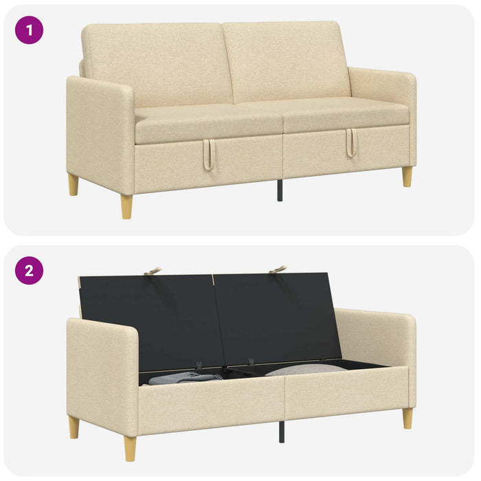 Sofa cu Spațiu de Depozitare Crem 172 x 78 x 87 cm Poliester - WALTI WALTI