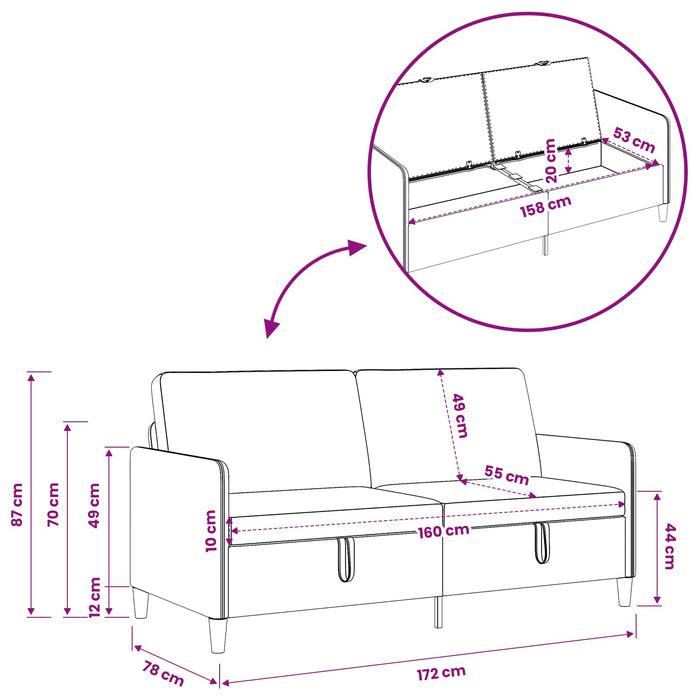 Sofa cu Spațiu de Depozitare Galben Întunecat 172 x 78 x 87 cm WALTI