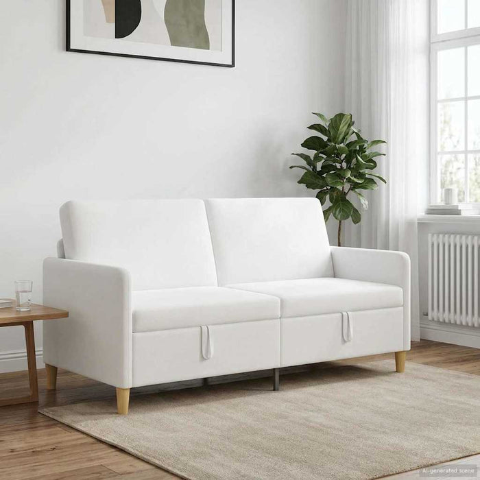 Sofa cu Spațiu de Depozitare Alb 172 x 78 x 87 cm Poliester - WALTI WALTI