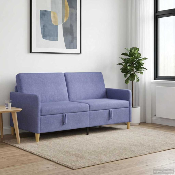Sofa cu Spațiu de Depozitare Albastru Jeans 172 x 78 x 87 cm - WALTI WALTI
