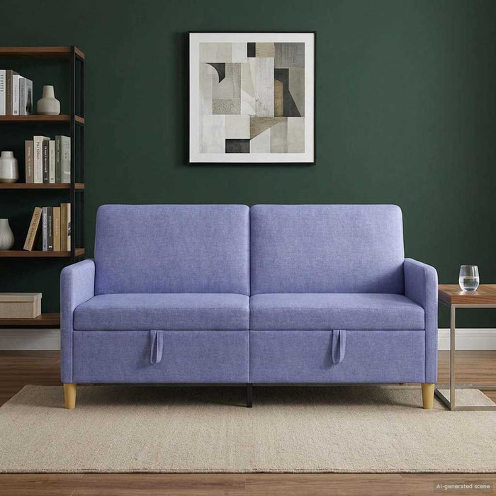 Sofa cu Spațiu de Depozitare Albastru Jeans 172 x 78 x 87 cm - WALTI WALTI