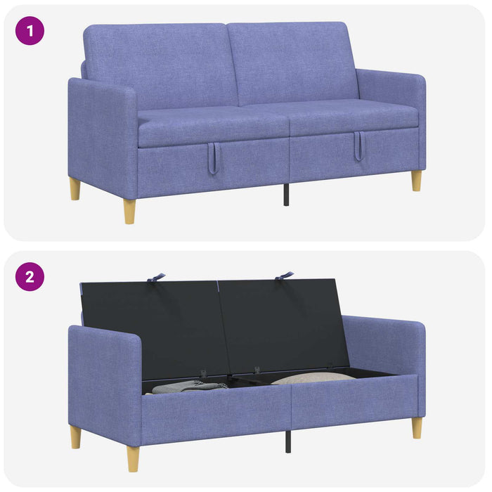 Sofa cu Spațiu de Depozitare Albastru Jeans 172 x 78 x 87 cm - WALTI WALTI